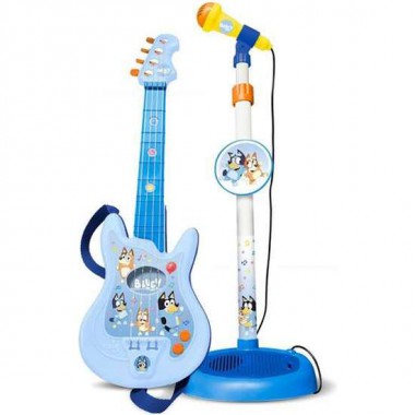 GUITARRA Y MICROFONO CON PIE EXTENSIBLE BLUEY (ALTURA REGULABLE) 60X30X17 CM