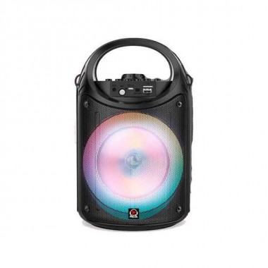 ALTAVOZ BLUETOOTH CON MICROFONO LUCES LED ENTRADA USB Y RADIO.19.4X18.9X3.02 CM