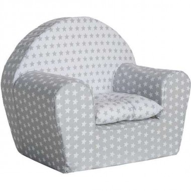 SILLON ESTRELLAS GRIS/BLANCO CON COJIN