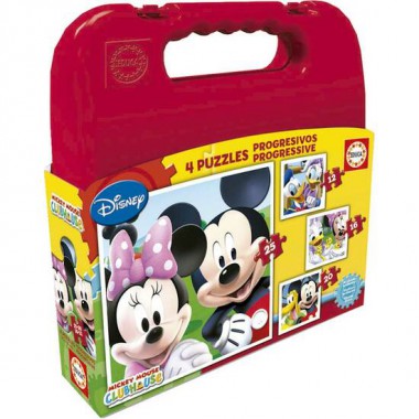 MALETIN CON 4 PUZZLES MICKEY MOUSE "ONLY ONE"