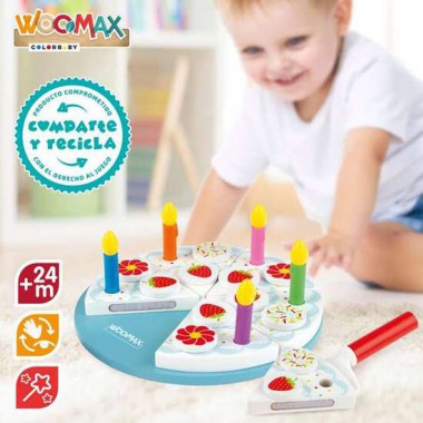 TARTA DE CUMPLEAÑOS DE MADERA 26 PIEZAS WOOMAX