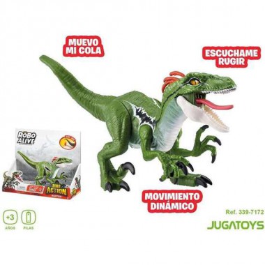 FIGURA DINOSAURIO VELOCIRAPTOR ROBO ALIVE, DINO ACTION, 26X15X8CM