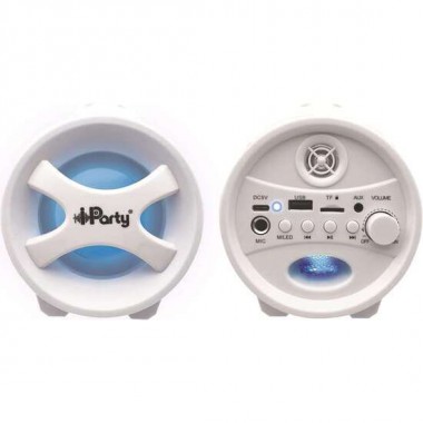 ALTAVOZ INALÁMBRICO CON EFECTOS LUMINOSOS Y DOBLE DISCO. MICROFONO CON CABLE EXTRAÍBLE. 30X16X17CM