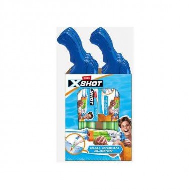 PISTOLA DE AGUA X-SHOT SMALL QUAD STREAM BLASTER CON DOS CAÑONES 132X402X53CM - MODELOS SURTIDOS