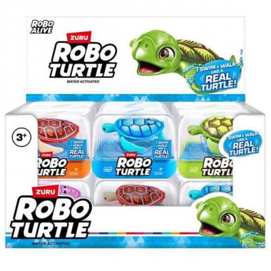 FIGURA TORTUGA ROBOTURTLE, NADA Y CAMINA 7X9X9CM - MODELOS SURTIDOS