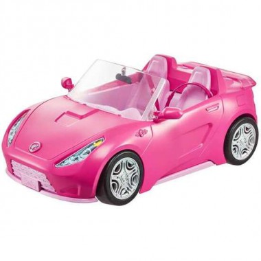 MUÑECA BARBIE Y KEN CON SU ARMARIO Y COCHE DESCAPOTABLE ROSA DE DOS PLAZAS. INCLUYE ACCESORIOS.