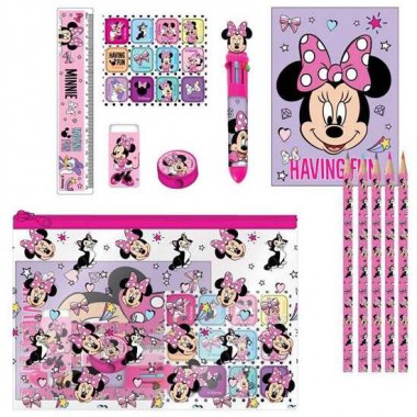 CONJUNTO PAPELERÍA ESCOLAR EVA MINNIE 22.0 X 14.0 X 0.5 CM