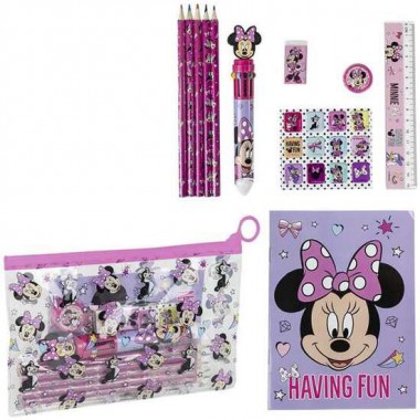 CONJUNTO PAPELERÍA ESCOLAR EVA MINNIE 22.0 X 14.0 X 0.5 CM