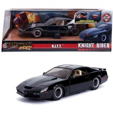 COCHE DE METAL FANTÁSTICO KITT CON LUZ ESCALA 1:24 30X15X11 CM