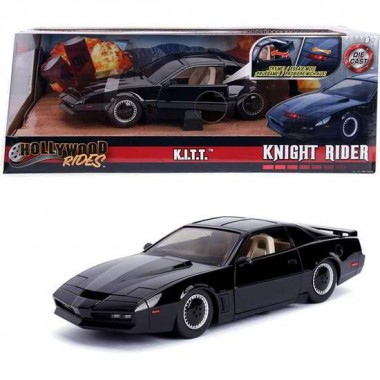 COCHE DE METAL FANTÁSTICO KITT CON LUZ ESCALA 1:24 30X15X11 CM