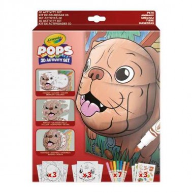 ACTIVIDADES 3D COLOR POPS SET MASCOTAS CON 3 FONDOS, 3 HOJAS 3D, 7 ROTULADORES, 3 HOJAS ADHESIVAS Y CINTA ADHESIVA. 29X22X2,6 C