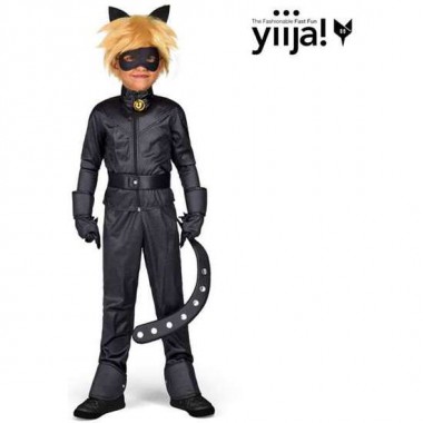 DISFRAZ INFANTIL CAT NOIR( CHAQUETA , PANTALÓN, CINTURÓN, GUANTES, ANTIFAZ, PELUCA Y ANILLO).TALLA 9-11 AÑOS