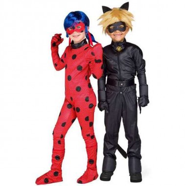 DISFRAZ INFANTIL CAT NOIR( CHAQUETA , PANTALÓN, CINTURÓN, GUANTES, ANTIFAZ, PELUCA Y ANILLO).TALLA 9-11 AÑOS