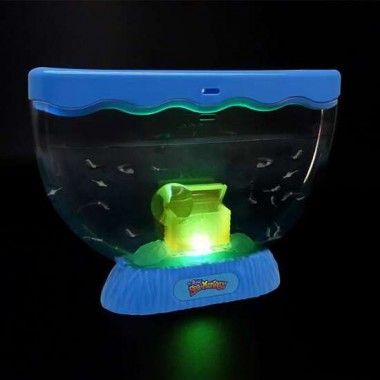 SEA MONKEYS OCEAN ZOO COFRE DEL TESORO CON LUZ EXP 12 PIEZS. SON PLACTON Y MICRO CRUSTÁCEOS.INCLUYE HUEVOS DE VIDA INSTANTANEA 