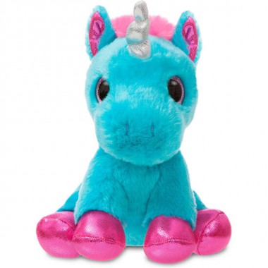 PELUCHE UNICORNIO TURQUESA SOFT 18CM