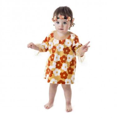 DISFRAZ BEBE HIPPIE VESTIDO 1-2 AÑOS