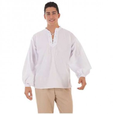 DISFRAZ ADULTO CAMISA MEDIEVAL BEIGE T-M TALLA M