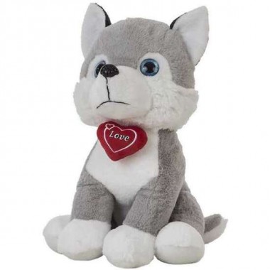 PELUCHE HUSKY CORAZÓN 48 CM