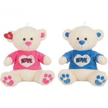 PELUCHE OSO CAMISETA LOVE PURPURINA 90 CM