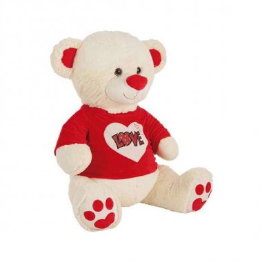 PELUCHE OSO CAMISETA LOVE PURPURINA 70 CM