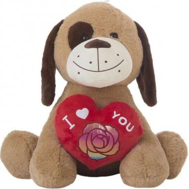 PELUCHE PERRITO AMOUR CORAZÓN 32 CM