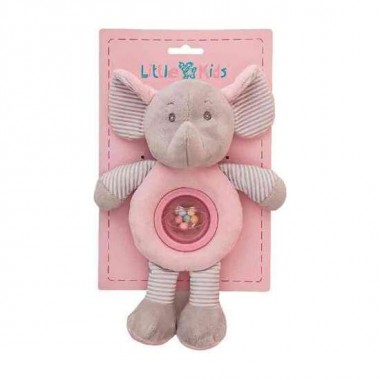 PELUCHE ELEFANTE ROSA SONAJERO BOLITA 25 CM