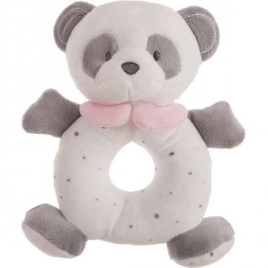 SONAJERO PELUCHE BABY PANDA ROSA 20 CM