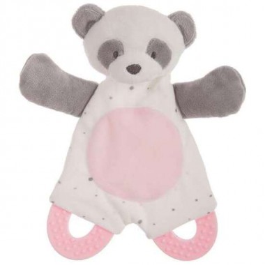 DOU-DOU BABY PANDA ROSA SONAJERO-CELOFAN-MORDEDORES20CM