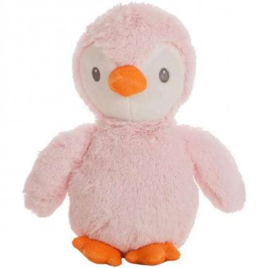 PINGÜINO 22 CM ROSA + MANTA CORAL 90X75 CM