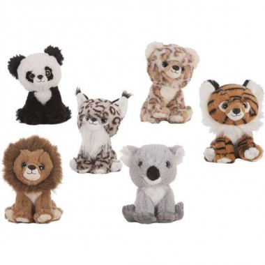 SET 6 LEON-TIGRE-PANDA-LEOPARDO-KOALA-LINCE 22 CM