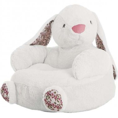 SILLON CONEJO FLORES BLANCO 45 X 45 CM