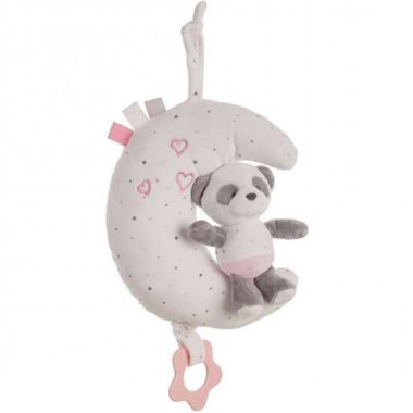 LUNA CAJA MUSICAL BABY PANDA ROSA 25 CM