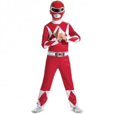 DISFRAZ HASBRO POWER RANGERS MIGHTY MORPHIN ROJO LUJO T. 4-6 AÑOS