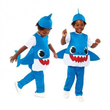 DISFRAZ BEBE BABY SHARK PAPA AZUL TALLA 2-3 AÑOS