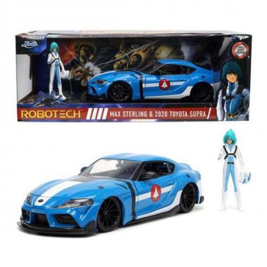 COCHE DE METAL ROBOTECH MAX STERLING 2020 TOYOTA SUPRA 1:24 INCLUYE FIGURA MAX STERLING