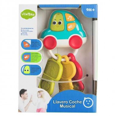 LLAVERO COCHE MUSICAL LUCES CON CAJA 10X7X18